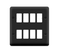 Click Deco Plus DPMB20508 8 Gang GridPro Frontplate - Matt Black