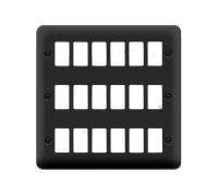 Click Deco Plus DPMB20518 18 Gang GridPro Frontplate - Matt Black