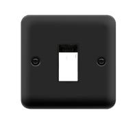 Click Deco Plus DPMB401BK 1G MiniGrid Unfurnished Front Plate - Matt Black (Black)