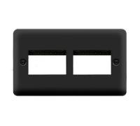 Click Deco Plus DPMB406BK 6G MiniGrid Unfurnished Front Plate - Matt Black (Black)