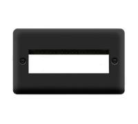 Click Deco Plus DPMB426BK 2G MiniGrid Unfurnished Front Plate (6 In-Line) - Matt Black (Black)