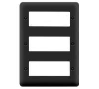 Click Deco Plus DPMB518 3 Tier MiniGrid Unfurnished Front Plate (18 Apertures) - Matt Black