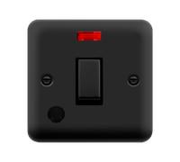 Click Deco Plus DPMB523BK 20A Ingot DP Switch + Neon + Flex Outlet - Matt Black (Black)