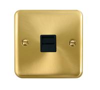Click Deco Plus DPSB125BK Single Secondary Telephone Outlet - Satin Brass (Black)