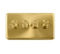 Click Deco Plus DPSB154 4-Gang 2-Way 400W Dimmer Switch - Satin Brass