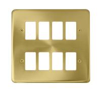 Click Deco Plus DPSB20508 8 Gang GridPro Frontplate - Satin Brass