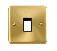Click Deco Plus DPSB401BK 1G MiniGrid Unfurnished Front Plate - Satin Brass (Black)
