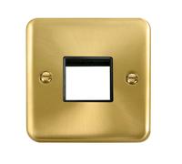 Click Deco Plus DPSB402BK 2G MiniGrid Unfurnished Front Plate - Satin Brass (Black)