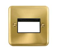 Click Deco Plus DPSB403BK 3G MiniGrid Unfurnished Front Plate - Satin Brass (Black)