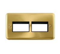 Click Deco Plus DPSB406BK 6G MiniGrid Unfurnished Front Plate - Satin Brass (Black)