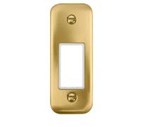 Click Deco Plus DPSB471WH 1G MiniGrid Unfurnished Architrave Plate - Satin Brass (White)