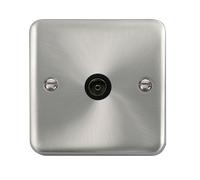 Click Deco Plus DPSC065BK Single Co-Axial Outlet (Non-Isolated) - Satin Chrome (Black)