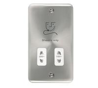 Click Deco Plus DPSC100WH 115V/230V Dual Voltage Shaver Socket - Satin Chrome (White)