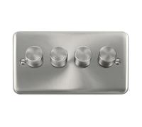 Click Deco Plus DPSC154 4-Gang 2-Way 400W Dimmer Switch - Satin Chrome