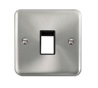 Click Deco Plus DPSC401BK 1G MiniGrid Unfurnished Front Plate - Satin Chrome (Black)