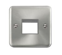 Click Deco Plus DPSC402GY 2G MiniGrid Unfurnished Front Plate - Satin Chrome (Grey)