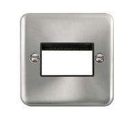 Click Deco Plus DPSC403BK 3G MiniGrid Unfurnished Front Plate - Satin Chrome (Black)
