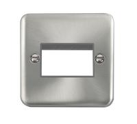 Click Deco Plus DPSC403GY 3G MiniGrid Unfurnished Front Plate - Satin Chrome (Grey)