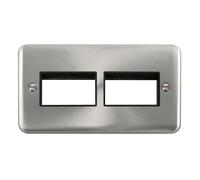 Click Deco Plus DPSC406BK 6G MiniGrid Unfurnished Front Plate - Satin Chrome (Black)