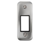 Click Deco Plus DPSC471BK 1G MiniGrid Unfurnished Architrave Plate - Satin Chrome (Black)