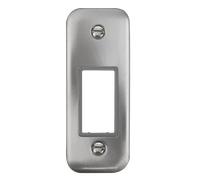 Click Deco Plus DPSC471GY 1G MiniGrid Unfurnished Architrave Plate - Satin Chrome (Grey)