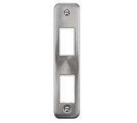 Click Deco Plus DPSC472WH 2G MiniGrid Unfurnished Architrave Plate - Satin Chrome (White)