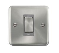 Click Deco Plus DPSC500GY 45A Ingot 1G Double Pole Switch - Satin Chrome (Grey)