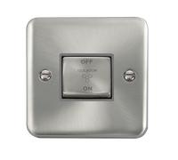 Click Deco Plus DPSC520GY 10A Ingot 3 Pole Fan Isolation Plate Switch - Satin Chrome (Grey)