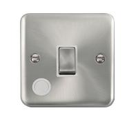 Click Deco Plus DPSC522WH 20A Ingot DP Switch + Flex Outlet - Satin Chrome (White)