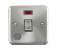 Click Deco Plus DPSC523GY 20A Ingot DP Switch + Neon + Flex Outlet - Satin Chrome (Grey)