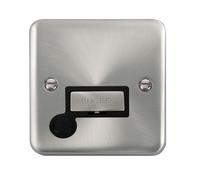 Click Deco Plus DPSC550BK 13A Ingot Fused Spur + Flex Outlet - Satin Chrome (Black)