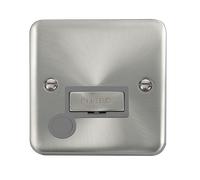 Click Deco Plus DPSC550GY 13A Ingot Fused Spur + Flex Outlet - Satin Chrome (Grey)
