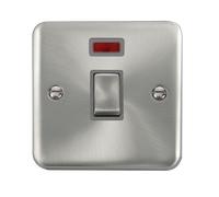 Click Deco Plus DPSC723GY 20A Ingot DP Switch + Neon - Satin Chrome (Grey)