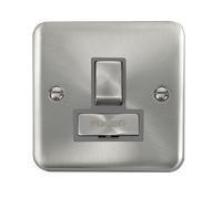 Click Deco Plus DPSC751GY 13A Ingot DP Switched Fused Spur - Satin Chrome (Grey)