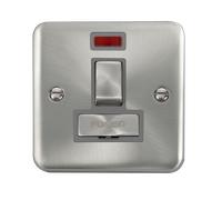 Click Deco Plus DPSC752GY 13A Ingot DP Switched Fused Spur + Neon - Satin Chrome (Grey)