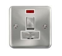Click Deco Plus DPSC752WH 13A Ingot DP Switched Fused Spur + Neon - Satin Chrome (White)