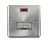 Click Deco Plus DPSC753GY 13A Ingot Fused Spur + Neon - Satin Chrome (Grey)