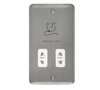 Click Deco Plus DPSS100WH 115V/230V Dual Voltage Shaver Socket - Stainless Steel (White)