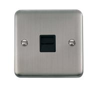 Click Deco Plus DPSS125BK Single Secondary Telephone Outlet - Stainless Steel (Black)