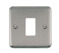 Click Deco Plus DPSS20401 1 Gang GridPro Frontplate - Stainless Steel