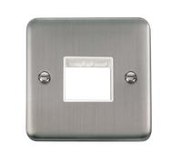Click Deco Plus DPSS402WH 2G MiniGrid Unfurnished Front Plate - Stainless Steel (White)