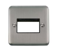 Click Deco Plus DPSS403BK 3G MiniGrid Unfurnished Front Plate - Stainless Steel (Black)