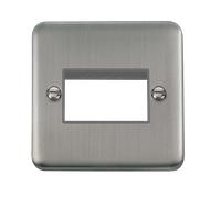 Click Deco Plus DPSS403GY 3G MiniGrid Unfurnished Front Plate - Stainless Steel (Grey)