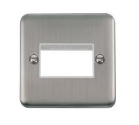Click Deco Plus DPSS403WH 3G MiniGrid Unfurnished Front Plate - Stainless Steel (White)