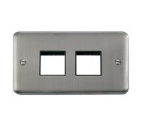 Click Deco Plus DPSS404BK 4G MiniGrid Unfurnished Front Plate - Stainless Steel (Black)