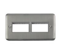 Click Deco Plus DPSS406GY 6G MiniGrid Unfurnished Front Plate - Stainless Steel (Grey)