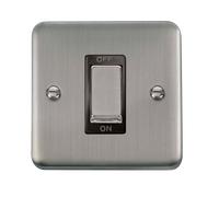 Click Deco Plus DPSS500BK 45A Ingot 1G Double Pole Switch - Stainless Steel (Black)