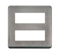 Click Deco Plus DPSS512 2 Tier MiniGrid Unfurnished Front Plate (12 Apertures) - Stainless Steel