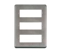 Click Deco Plus DPSS518 3 Tier MiniGrid Unfurnished Front Plate (18 Apertures) - Stainless Steel