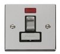 Click deco polished chrome VPCH752BK 13A switched fused spur with neon black insert ingot …
